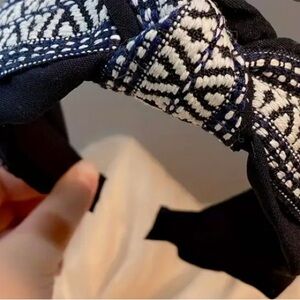 Vintage black headband boho ethnic ribbon design